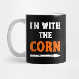 Funny Halloween I'm With The Corn Costume Couple Mug